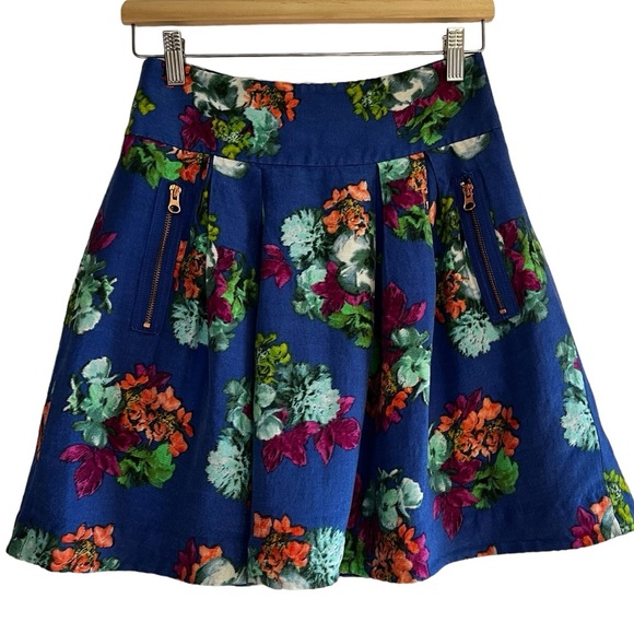 Maeve Anthropologie Garden Days silk blend floral skirt Sz 4 excellent condition - Picture 4 of 11